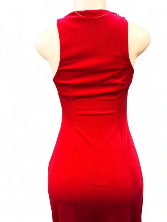 Sexy Zara Red Draped Midi Dress - Picture 4 of 4